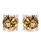 Brincos de Prata com Moissanite Champagne