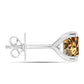 Brincos de Prata com Moissanite Champagne