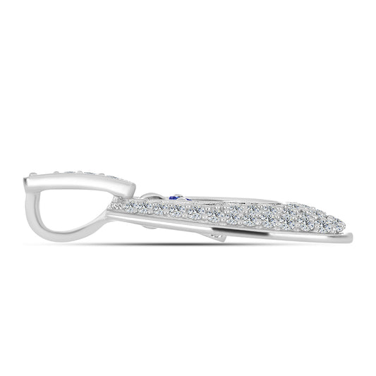Pendente de Prata com Tanzanite AAA e Topázio Branco