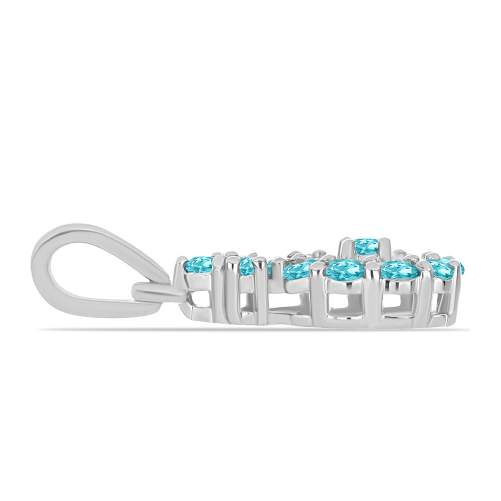 Pendente de Prata com Quartzo de Paraíba e Topázio Branco 2 