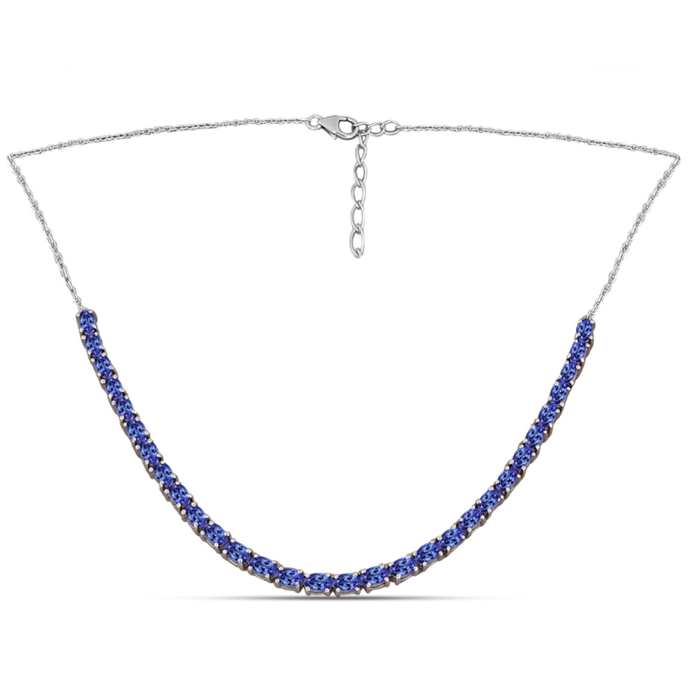 Colar de Prata com Tanzanite AAA  Contraste: Cabeca de Veado (800)