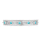 Pulseira de Prata com Quartzo de Paraíba e Zircão Branco  Contraste: Cabeca de Veado (800)
