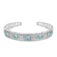 Pulseira de Prata com Quartzo de Paraíba e Zircão Branco  Contraste: Cabeca de Veado (800)