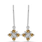 Brincos de Prata com Moissanite Champagne