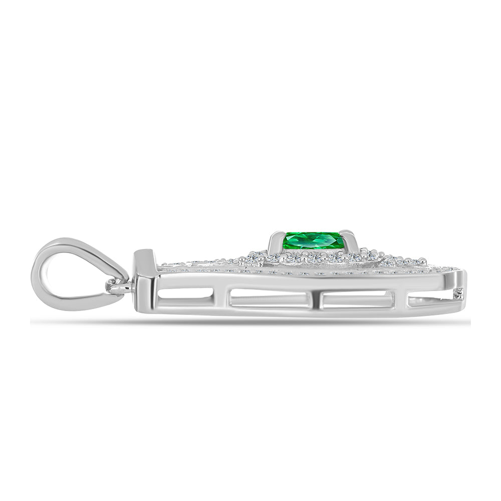 Pendente de Prata com Granada de Kijani e Topázio Branco  Contraste: Cabeca de Veado (800)