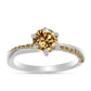 Anel de Prata com Moissanite Champagne