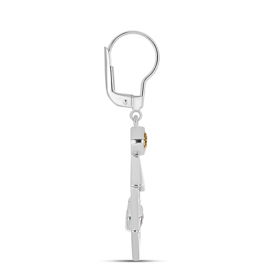 Brincos de Prata com Moissanite Champagne