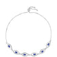 Pulseira de Prata com Tanzanite AAA e Topázio Branco  Contraste: Cabeca de Veado (800)
