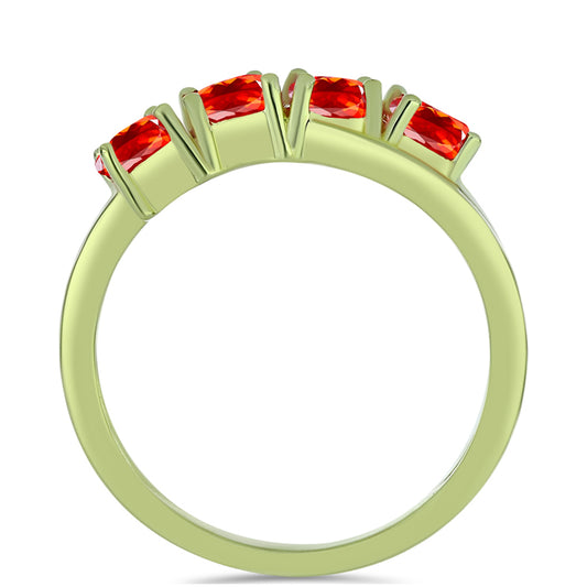 Anel de Prata com Banho de Ouro com Opala Vermelha da Etiópia de Lega Dembi