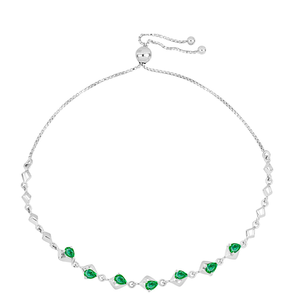 Pulseira de Prata com Granada de Kijani  Contraste: Cabeca de Veado (800)