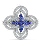 Anel de Prata com Tanzanite AAA  Contraste: Cabeca de Veado (800)