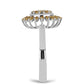 Anel de Prata com Moissanite Champagne  Contraste: Cabeca de Veado (800)