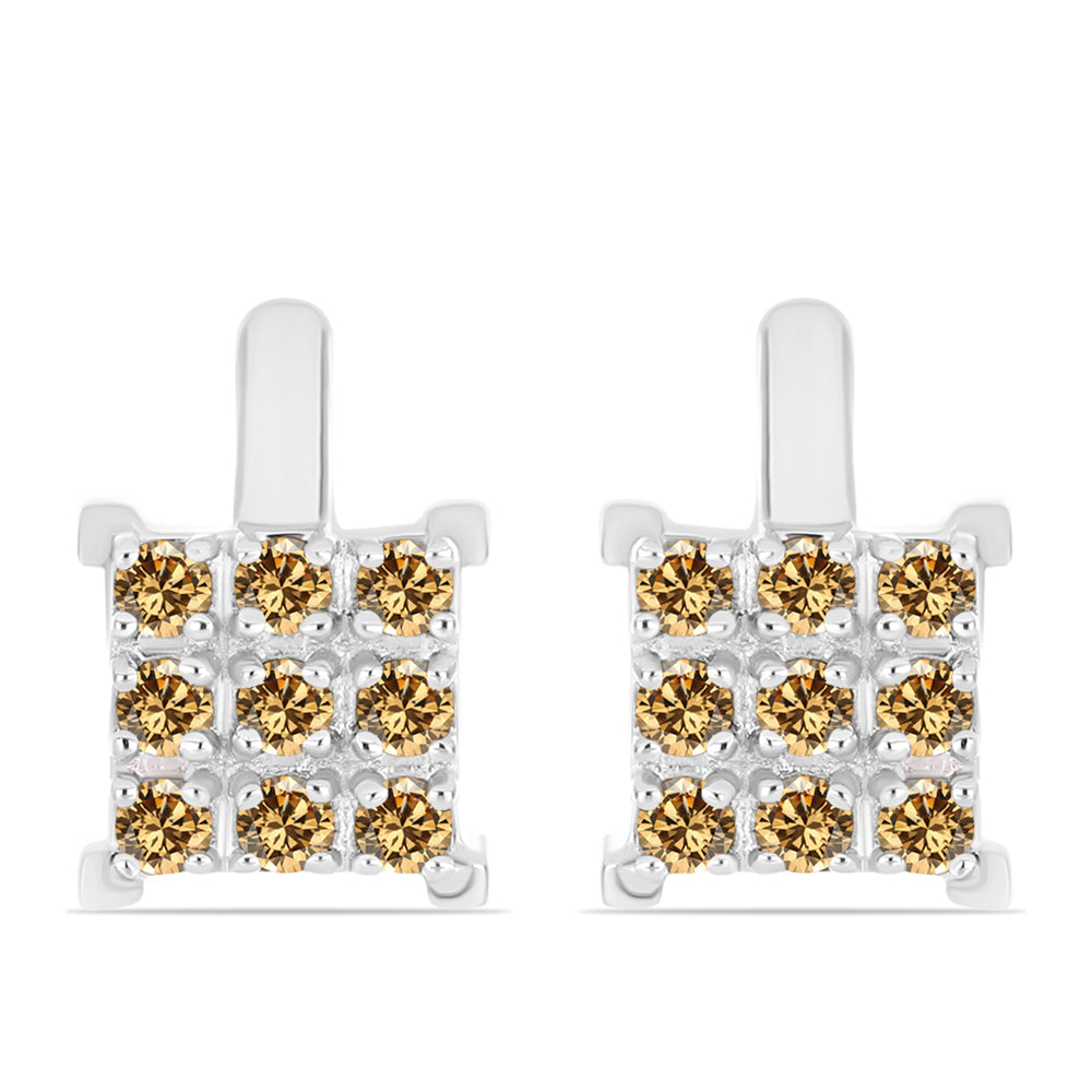 Brincos de Prata com Moissanite Champagne 1 