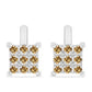 Brincos de Prata com Moissanite Champagne
