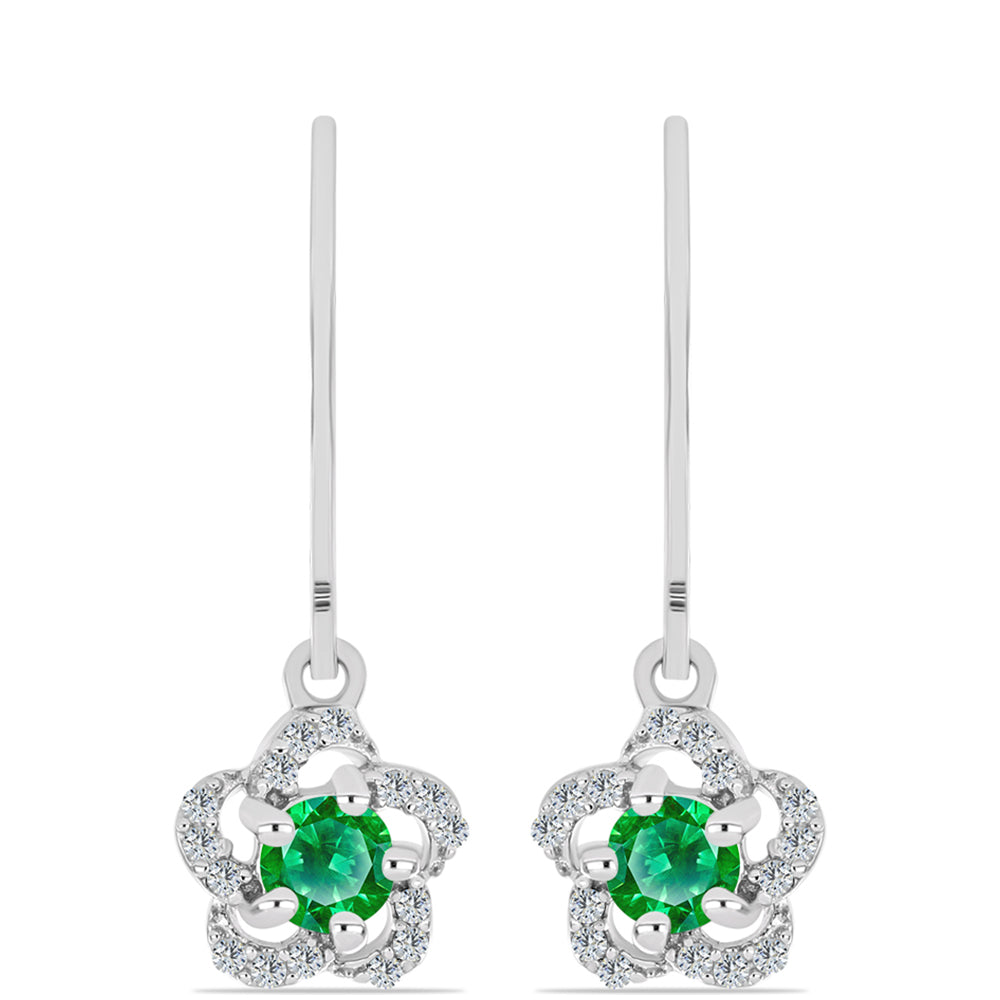 Brincos de Prata com Granada de Kijani e Topázio Branco 1 