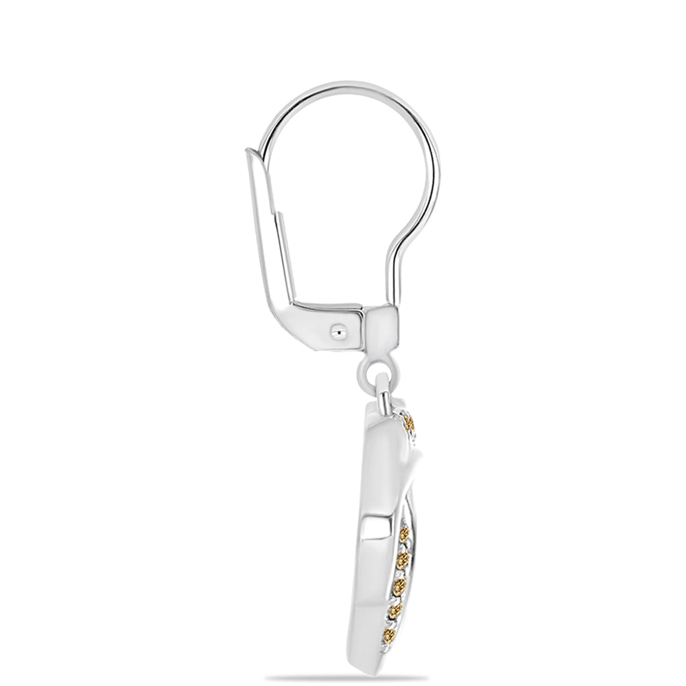 Brincos de Prata com Moissanite Champagne