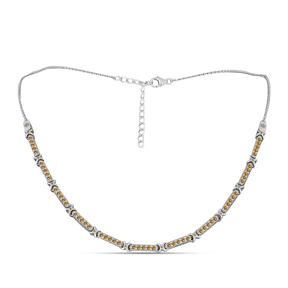 Colar de Prata com Moissanite Champagne  Contraste: Cabeca de Veado (800) 1 