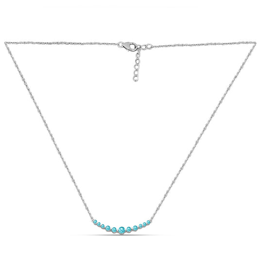 Colar de Prata com Quartzo de Paraíba  Contraste: Cabeca de Veado (800)