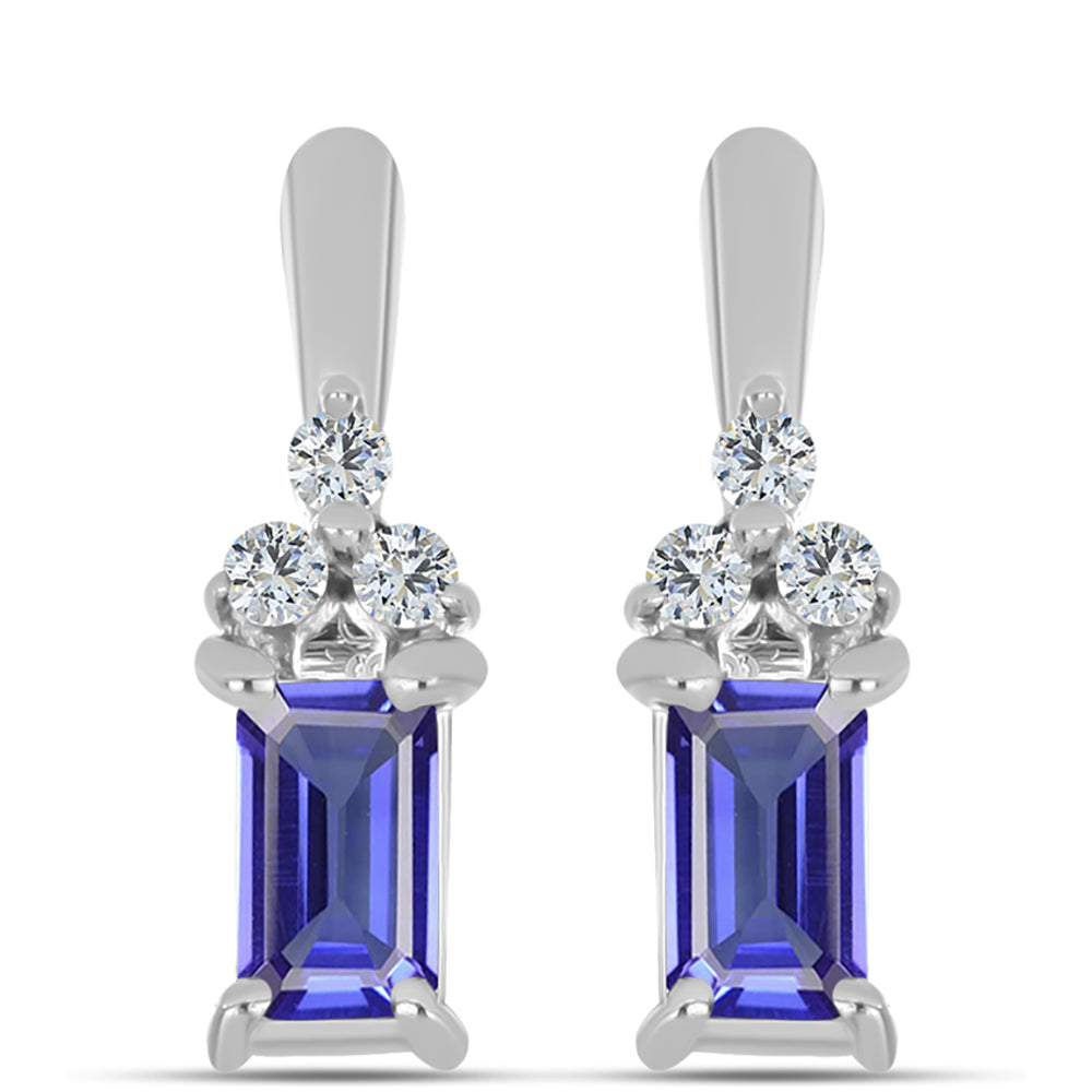Brincos de Prata com Tanzanite AAA e Topázio Branco 1 