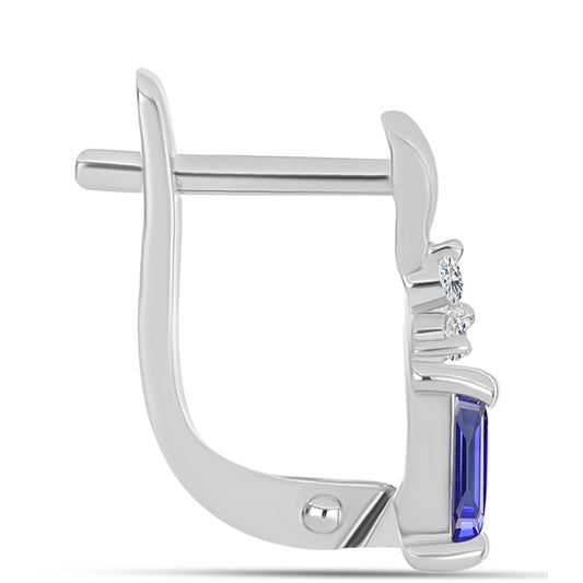 Brincos de Prata com Tanzanite AAA e Topázio Branco
