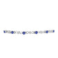 Pulseira de Prata com Tanzanite AAA e Topázio Branco  Contraste: Cabeca de Veado (800)