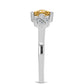 Anel de Prata com Moissanite Champagne e Topázio Branco