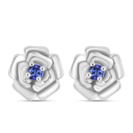 Brincos de Prata com Tanzanite AAA