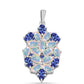 Pendente de Prata com Tanzanite AAA e Opala Branca da Etiópa