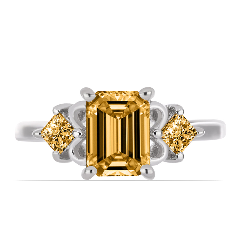 Anel de Prata com Moissanite Champagne 1 