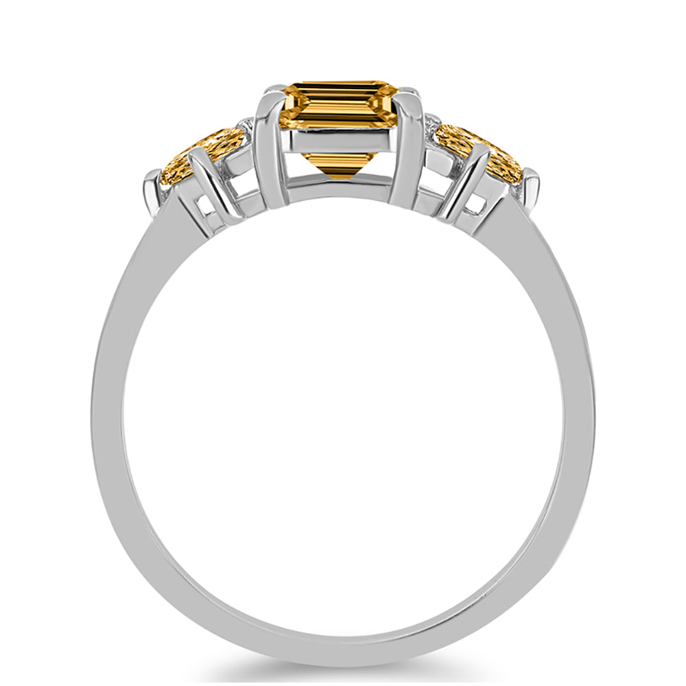 Anel de Prata com Moissanite Champagne