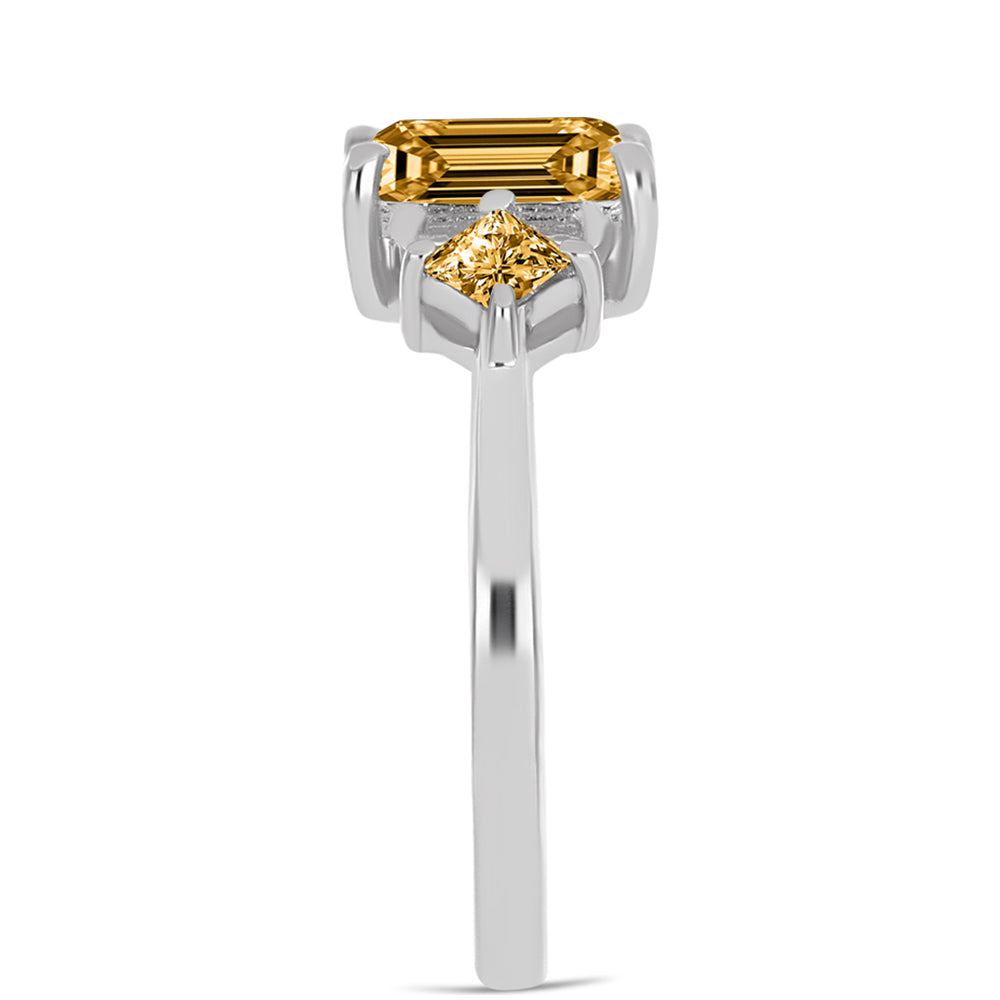 Anel de Prata com Moissanite Champagne