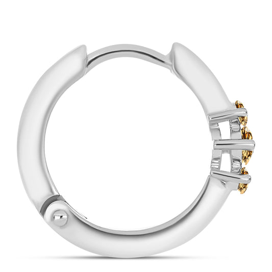 Brincos de Prata com Moissanite Champagne