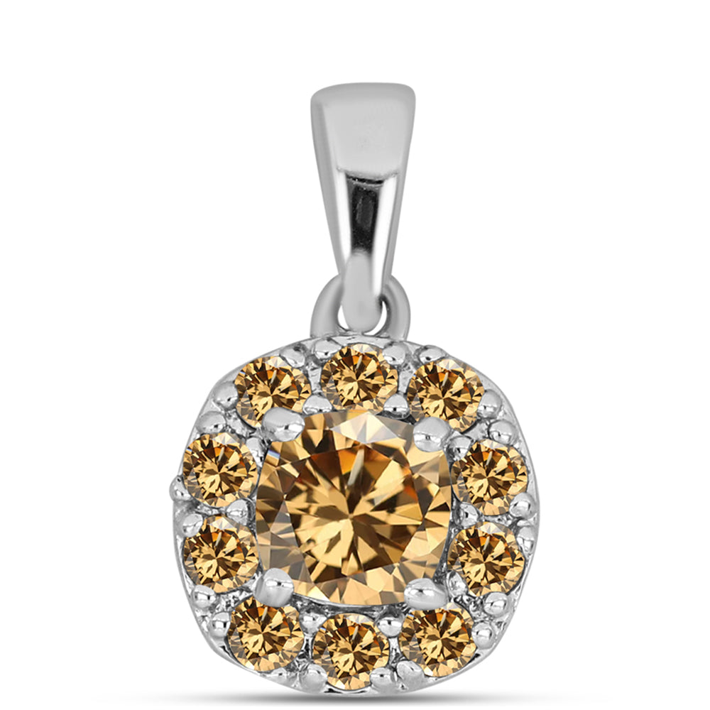 Pendente de Prata com Moissanite Champagne 1 