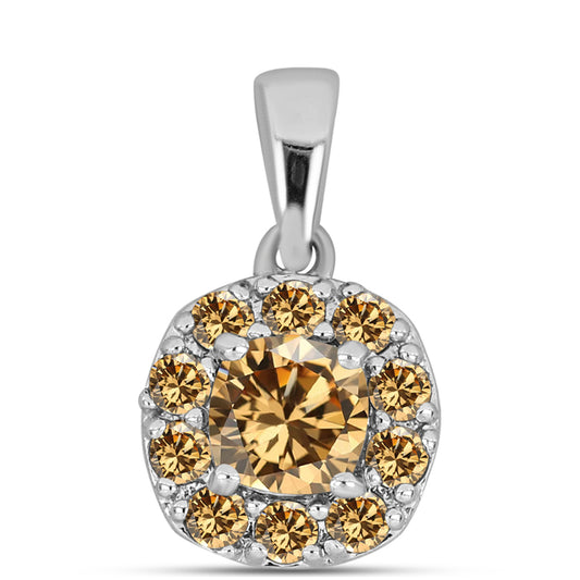 Pendente de Prata com Moissanite Champagne