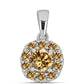 Pendente de Prata com Moissanite Champagne