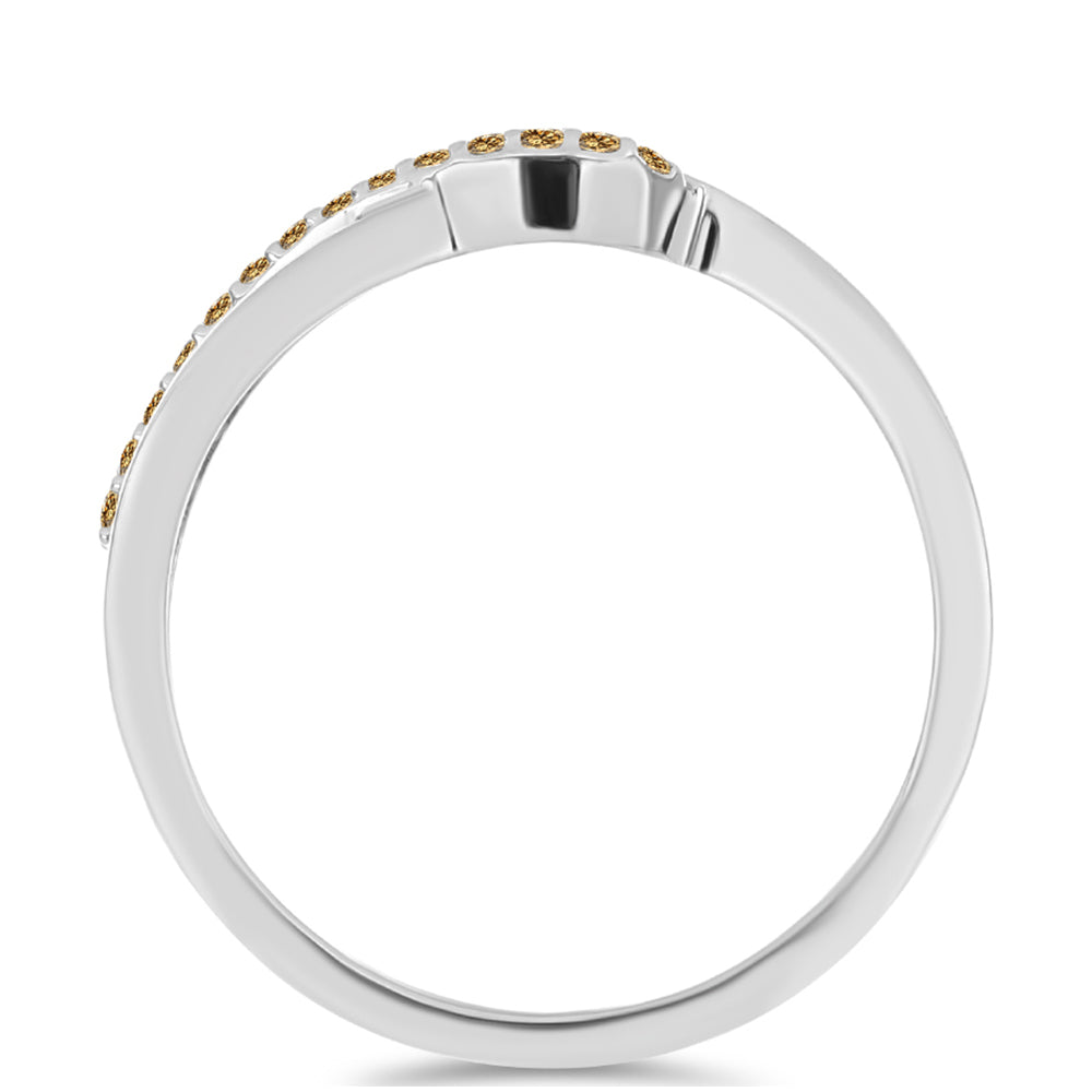 Anel de Prata com Moissanite Champagne 2 
