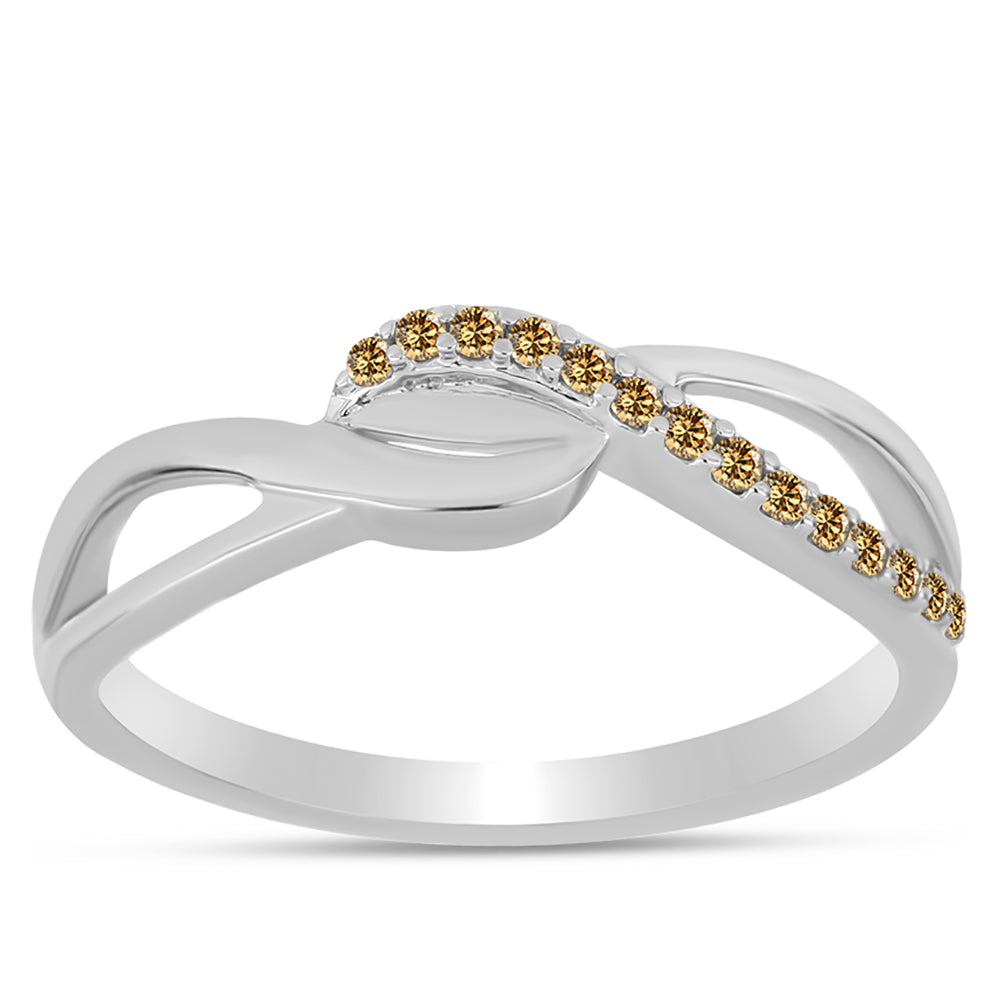 Anel de Prata com Moissanite Champagne 3 