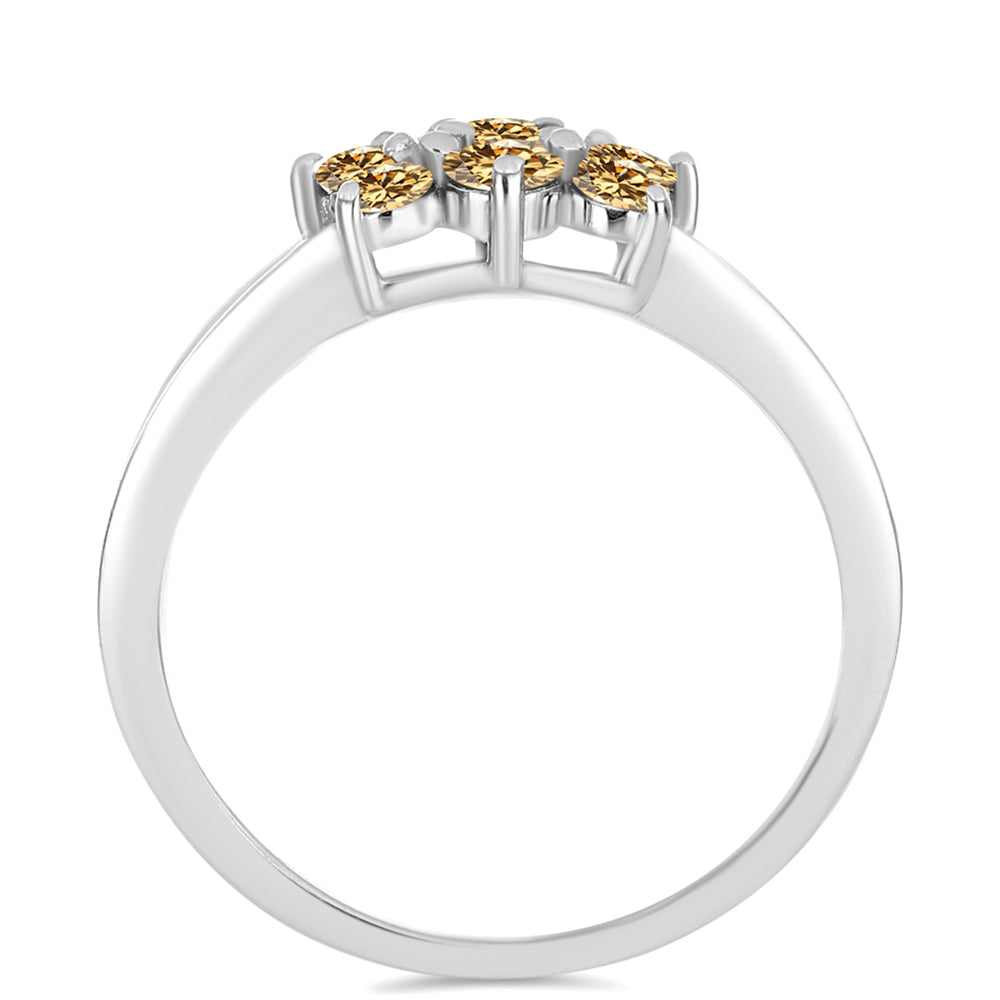 Anel de Prata com Moissanite Champagne 2 