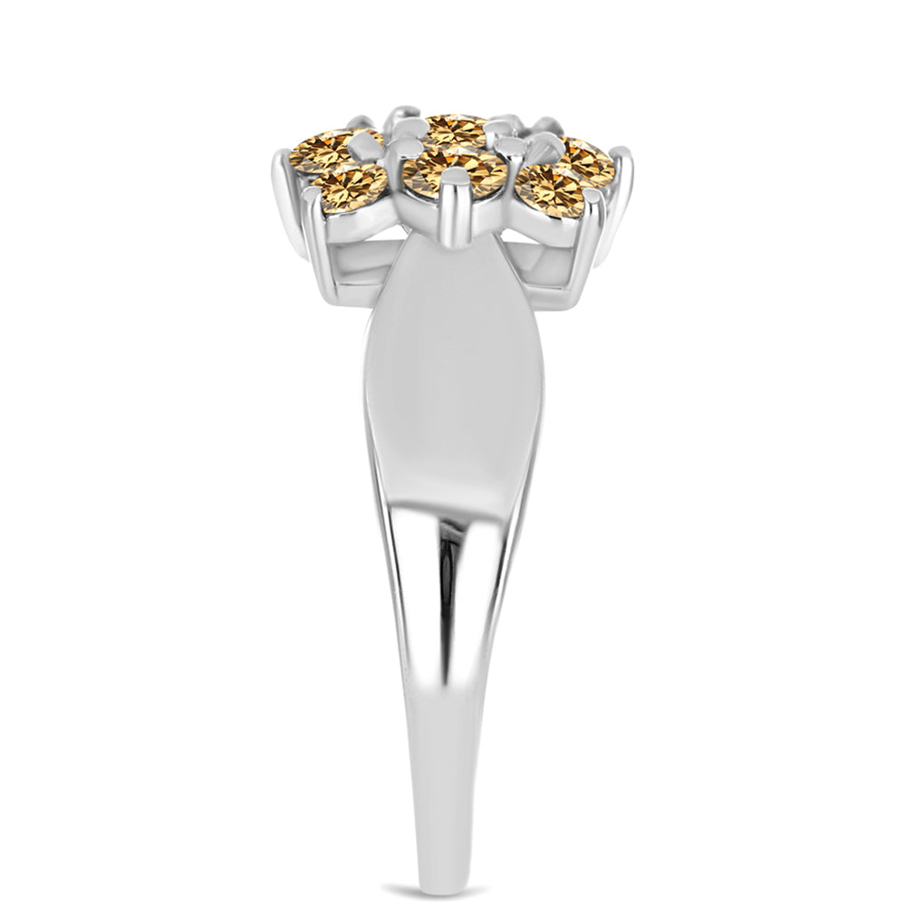 Anel de Prata com Moissanite Champagne