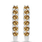 Brincos de Prata com Moissanite Champagne