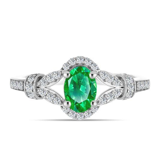 Anel de Prata com Granada de Kijani e Topázio Branco