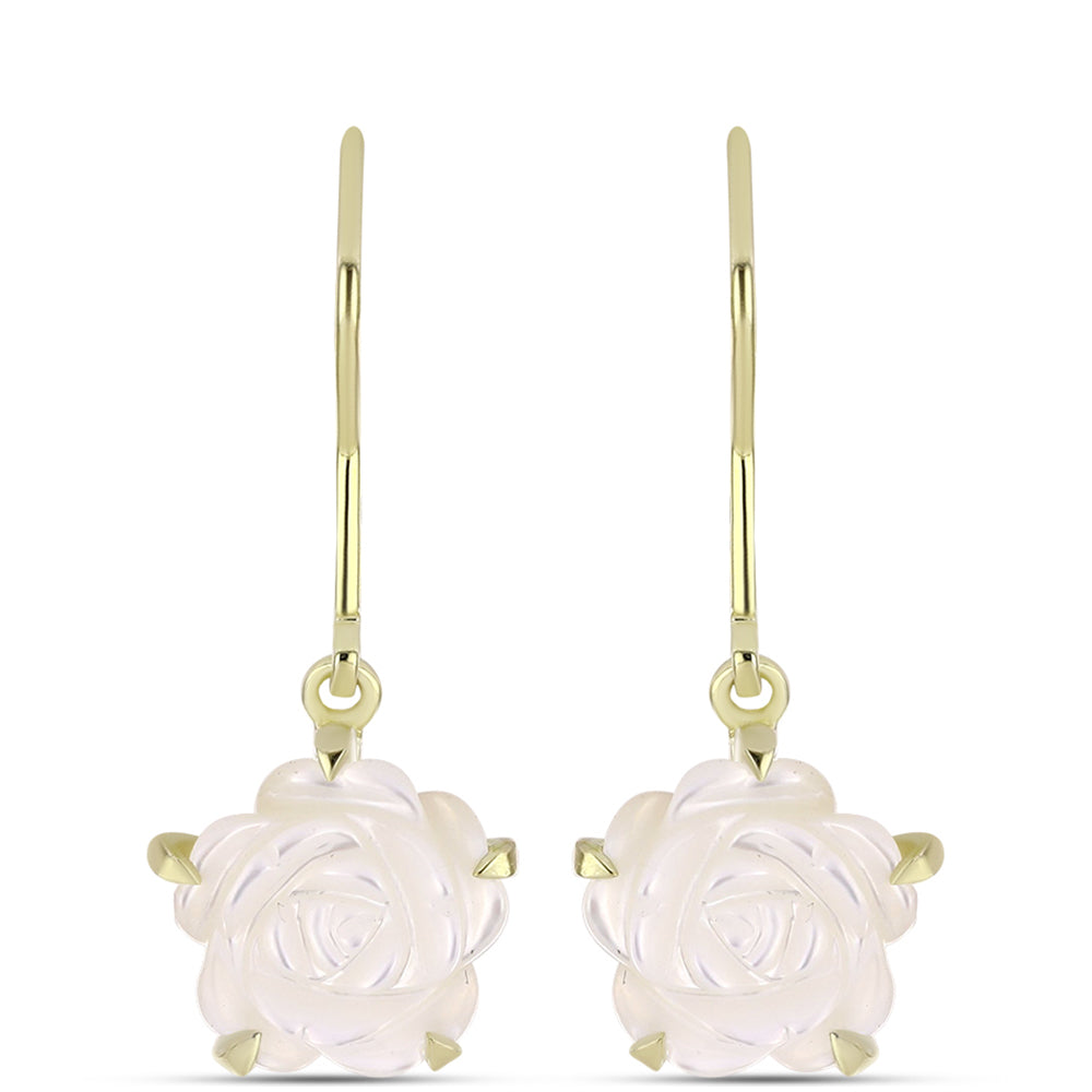 Brincos de Prata com Banho de Ouro com Mãe de Pérola