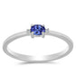 Anel de Prata com Tanzanite AAA e Topázio Branco