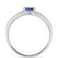 Anel de Prata com Tanzanite AAA e Topázio Branco