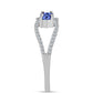 Anel de Prata com Tanzanite AAA e Topázio Branco