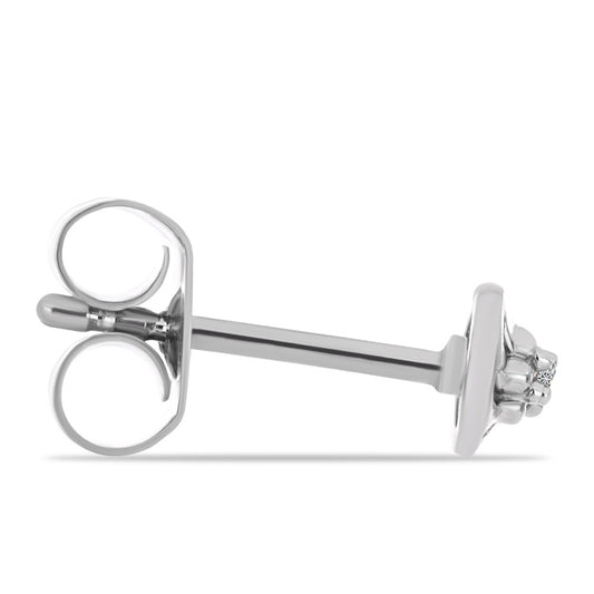 Brincos de Prata com Diamante Branco