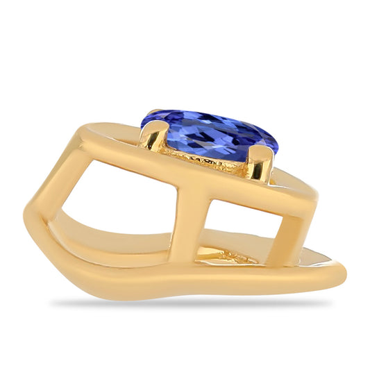Pendente de Prata com Banho de Ouro com Tanzanite