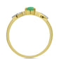 Anel de Prata com Banho de Ouro com Esmeralda do Brasil e Zircão Branco
