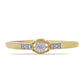 Anel de Prata com Banho de Ouro com Diamante Branco