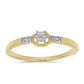 Anel de Prata com Banho de Ouro com Diamante Branco